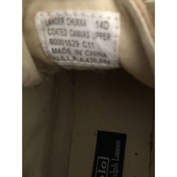 POLO RALPH LAUREN SNEAKERS coated canvas hi Top Shoes GREEN 14D Lander Chukka - Picture 7 of 7